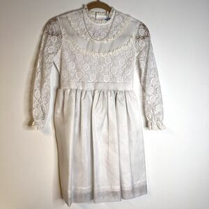 Hollywood Girls Vintage White Lace Communion Dress size 12